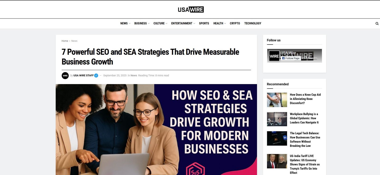 USA WIre Article about seo and sea marketing agency